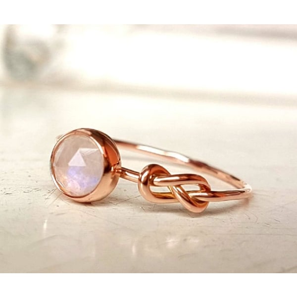 Opal Jewelry Beautiful Fashion Ladies Pink Moonstone Rose Gold Fi