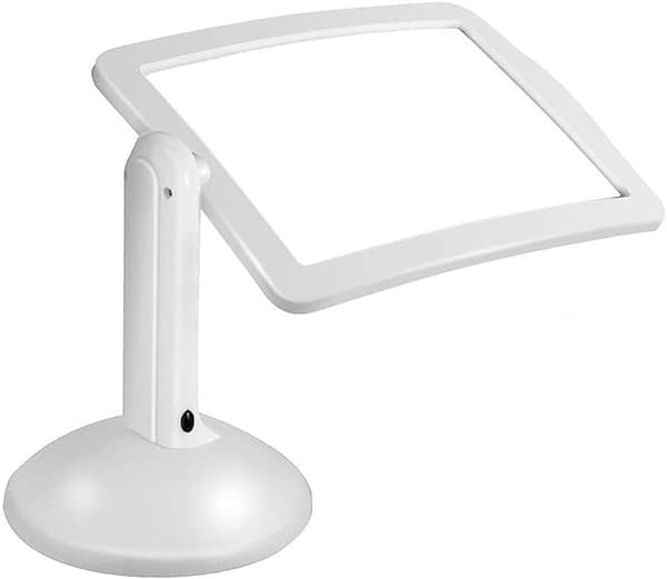 3X Rektangulär Förstoringsglas med LED-ljus, Full Page Förstoringsglas