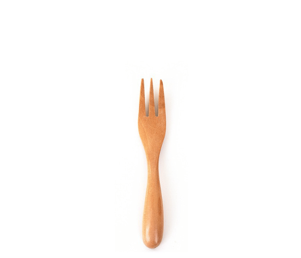 1 Set Träbestick Mini Japansk Stil Bärbar Sked Gaffel Flatware