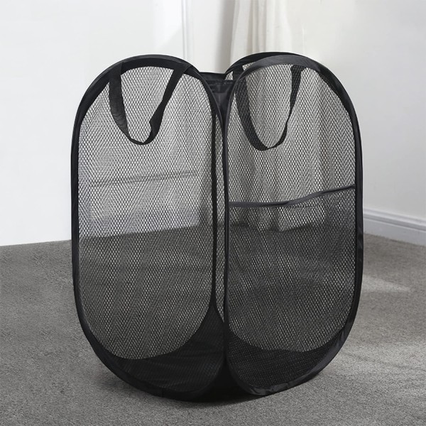 Large Collapsible Pop Up Mesh Laundry Basket,36x36x58cm，Collapsible Laundr