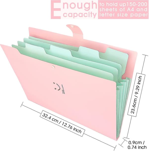 Expanderbara mappfickor Letter/A4-storlek Dragspelspapper Doc
