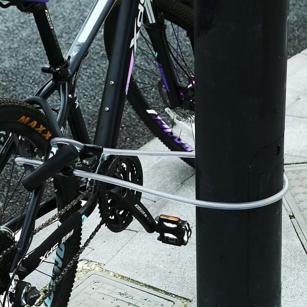 Cykellås, U-format cykellås med 1,2 m flexibel stålkabel, cykel, skotrar, etc
