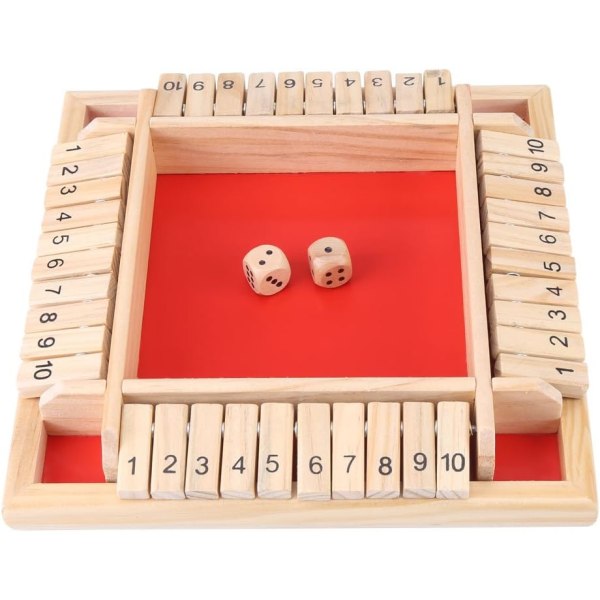 Mini Shut The Box: 4-spelarsspel - Drickspel - Festspel med nummer och träklossar för KTV-kväll, fest, bar, traditionellt lärande, tärningspussel
