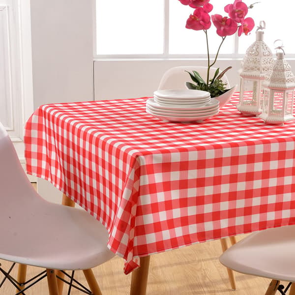 Fashions Gingham Check -pöytäliina, 60 x 60 tuumaa, punainen
