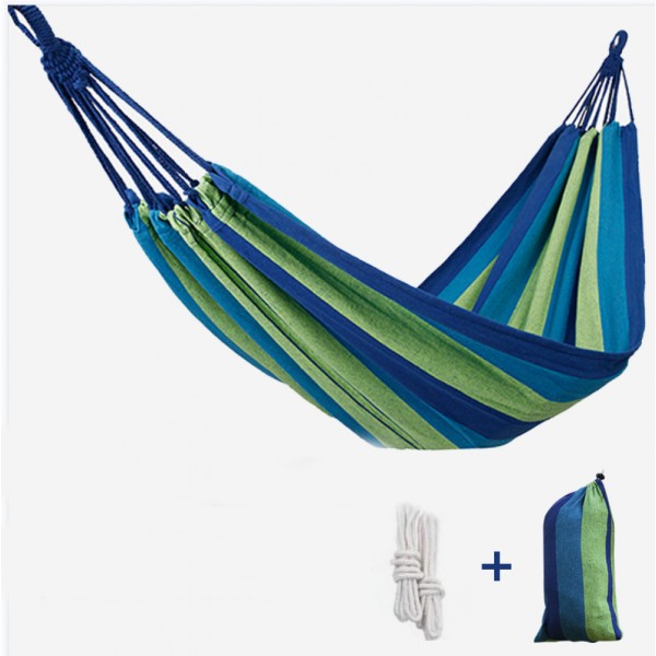 Het säljer bra Bomullshängmatta för resor Camping, 1 person 185x80cm, Bärbar Ca