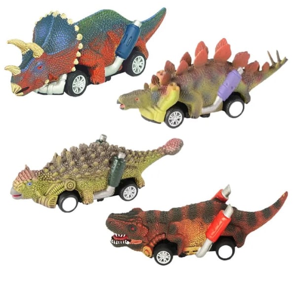 Dinosaurusauto, vetäytyy taakse (4 autoa)