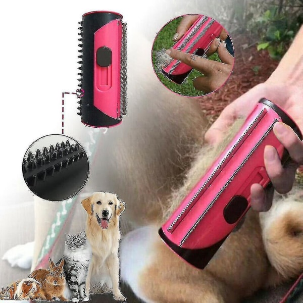 Pet Grooming Brush Deshedding Tool Cats Dogs Hair Removal Brush C