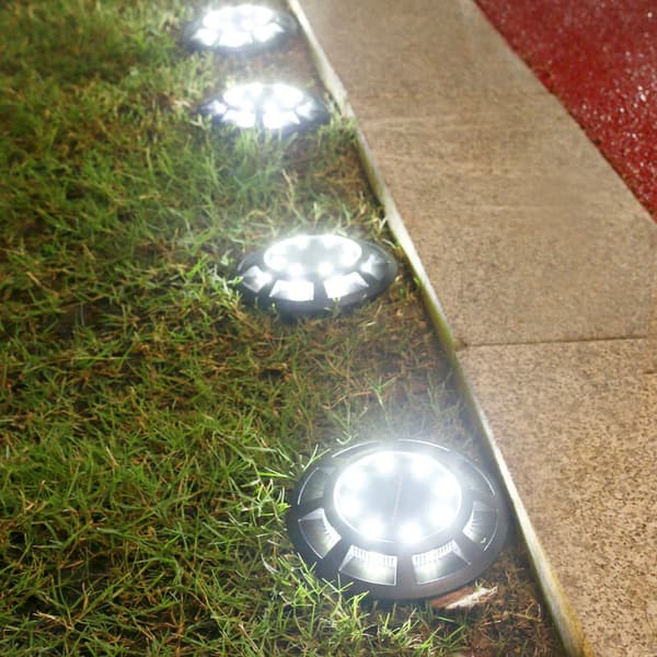 Set med 4 IP65 Vanntett LED Solcelle Hage Lamper Solcelle Hage Sti Lamper (Hvit Lys)