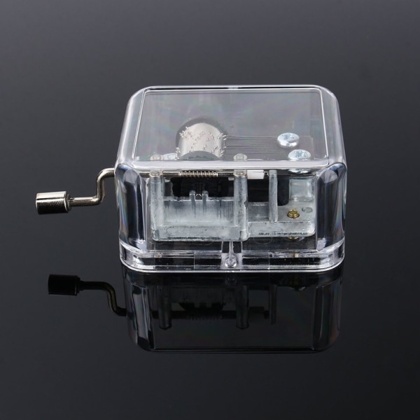 Hand Crank Music Box Mini Music Box Akryl + Metall HandCrank Mus