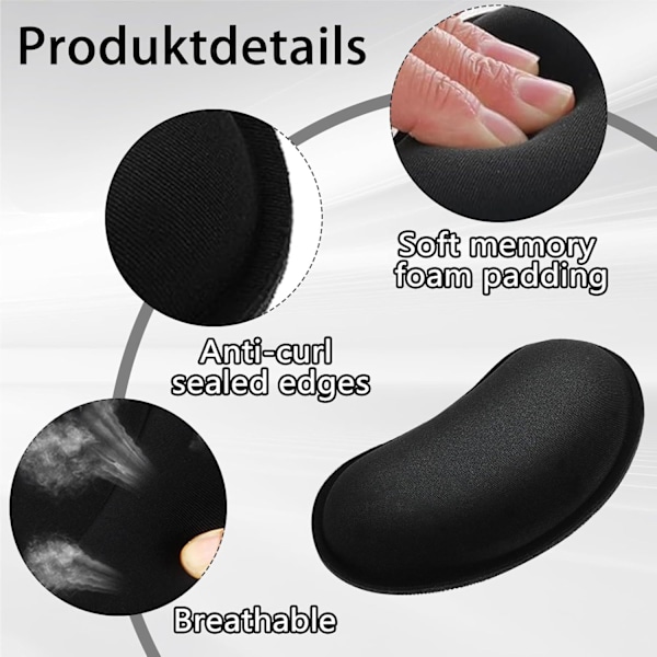 PCS Tangentbords handledsstöd kit, Musmatta och Tangentbords handledsstöd, Musmatta med Gel Handledsstöd, Ergonomisk Gel Musmatta och Memory Foam Tangentbordsmatta
