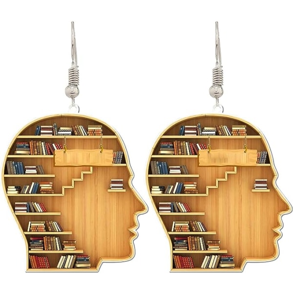2022 akryl dekorativ bokälskare hjärta bibliotekarie dekorativa örhängen present till