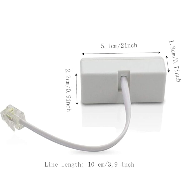 Kappaleita Kiinteä Puhelinkaapeli Rj11-kaapeli, Rj11 6P4C -kaapeli, Rj11-sovitin, 2-osainen 8P4C/Rj45 Uros Rj11, Puhelinjakaja-sovitin Rj11 Uros Kaksois-Rj