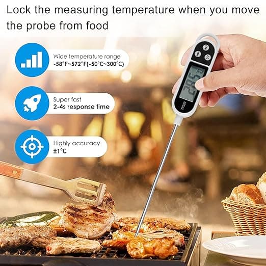 Kökstermometer med LCD-skärm Digital termometer med lång hög pre