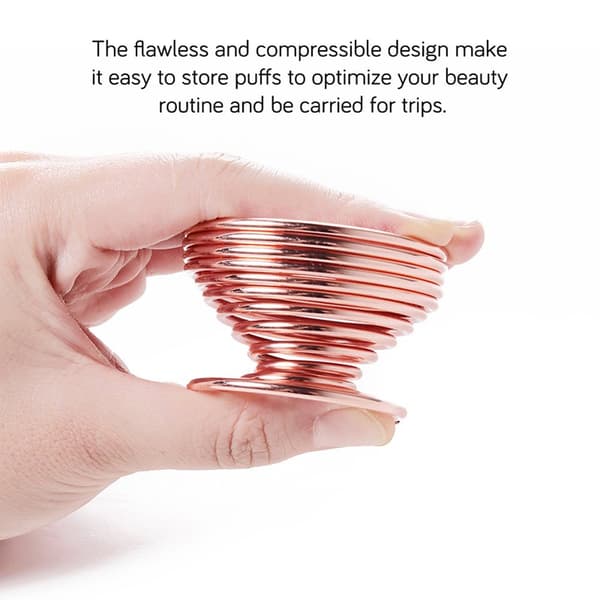 Skönhetssvamp Blenderhållare, (2-pack roséguld) Makeup svamp torkställ