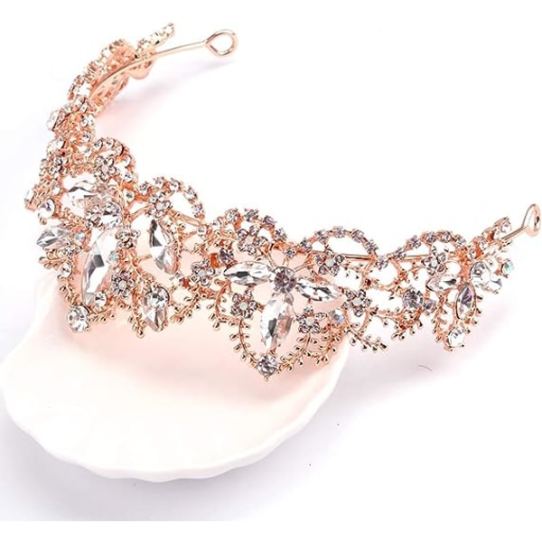 Bryllupsdiademer for kvinner, prinsessekrone diadem i krystall for kvinner