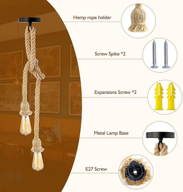 Hamperep Lysekrone Dobbel Hode Henge -80cm+80cm [energiklasse A+]