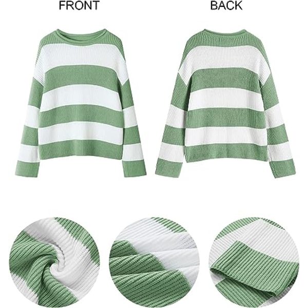 Piger Langærmet Stribet Farveblok Pullover Sweater Comfy Loos