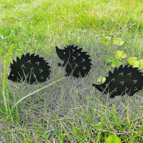 Utomhus järnkonst Fyra små igelkottar Plug-in trädgårdsdekoration