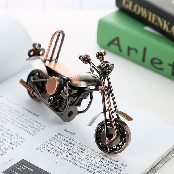 Motorcykelmodel i jern, miniaturekøretøj, moderne ornament