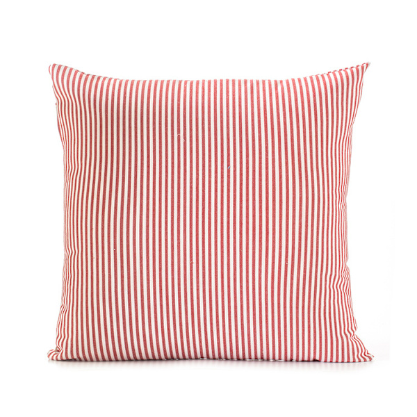Vahvistettu tyynyliina 21 kappaletta 45x45 cm - 100% puuvillaa vetoketjulla - punaiset raidat - hypoallergeeninen, vain tyynyliina