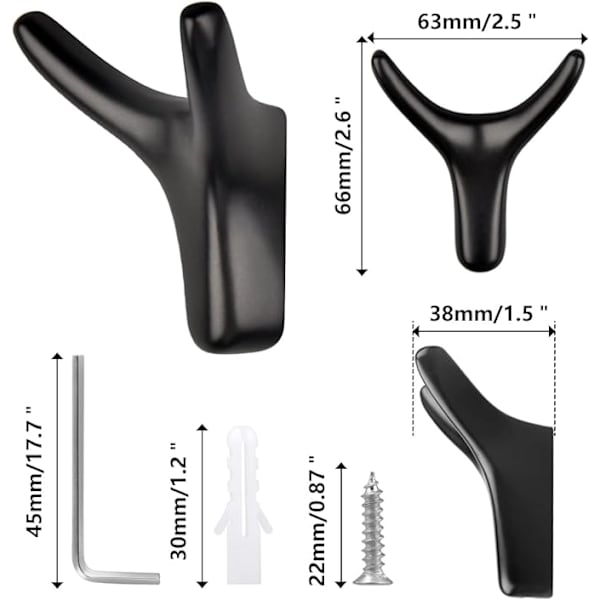4-delt dobbelkrok veggkleshenger, solid sinklegering veggkleshenger, solid dør