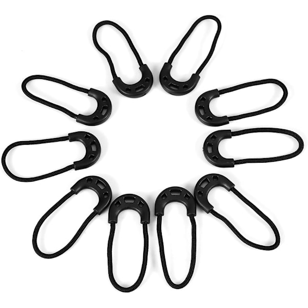 10-pack EDC Dragkedjekläppar för Ryggsäck och Kläder Svart
