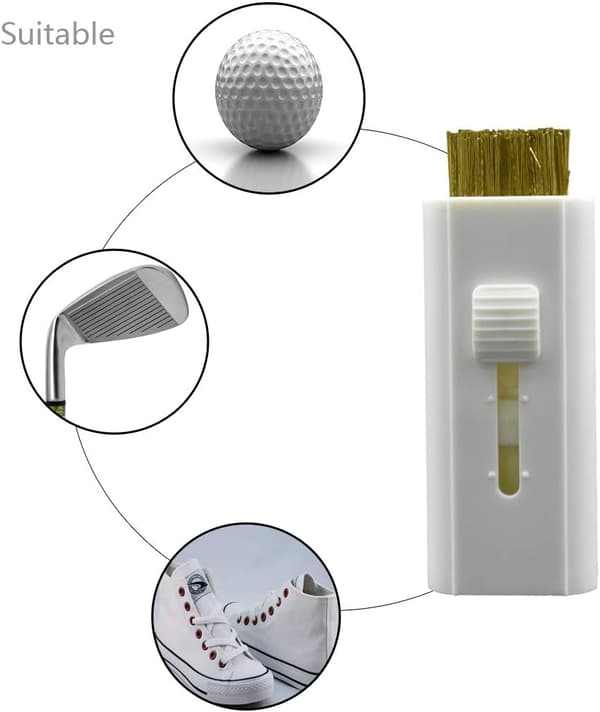 2-pakning 2-i-1 golfklubbbørste, golfklubbsporebørste, bærbar