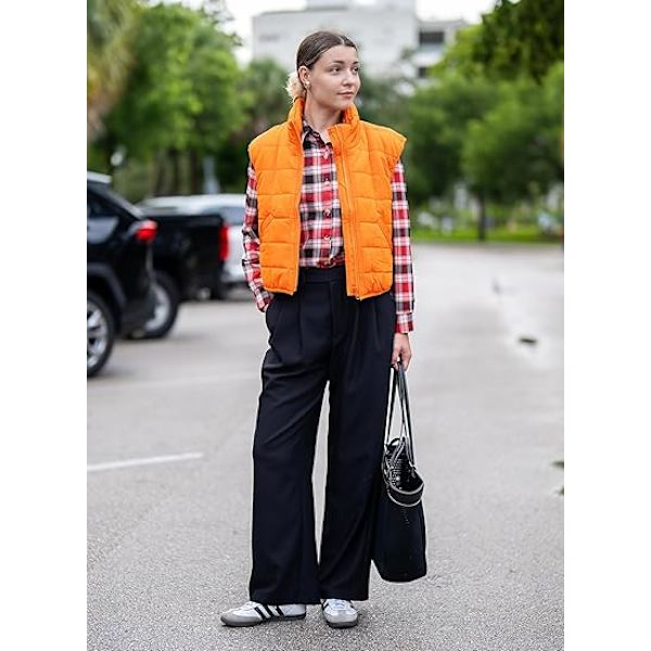 (M) Dam Väst, Damernas Ärmlös Zip Up Ytterkläder Varm Puffer Lätt Dun Alla Vinterjackor Kappor