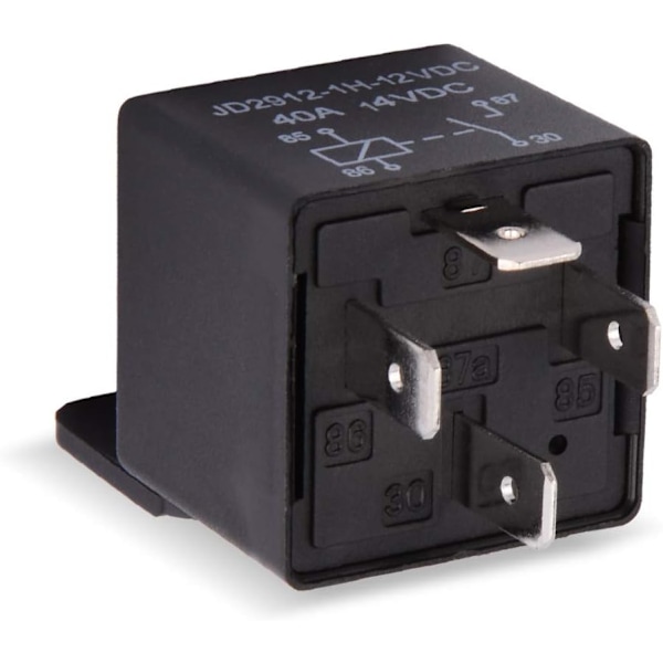 Bilrelä 4-Pin 40 Amp Spst 12v, Modellnr: JD2912-1H-12VDC 40A 14VDC, Automatiska Strömbrytare & Startmotorer, 2-pack