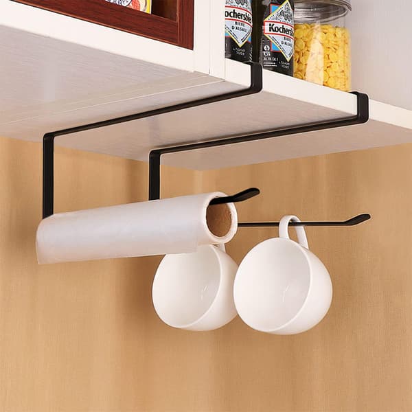 2 mustan keittiöpyyhepidikkeen setti 26 cm - Ei porausta - Ei porausta