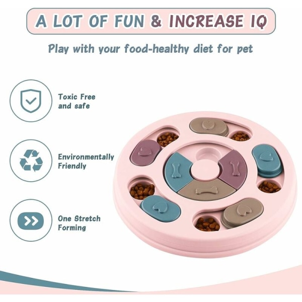 Hundeskål leke, hundetreningsleke med sklisikker bunn Interaktiv hundeleke Forbedre hundens IQ Hundematleke Dispenser for tørrfôr