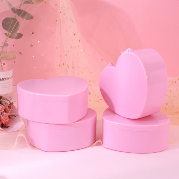 Hjärtformad smyckeskrin rosa