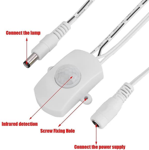 4a Dc 5-24v Mini Pir Infrarød Bevegelsessensor Bryter Fleksibel Led Lys St