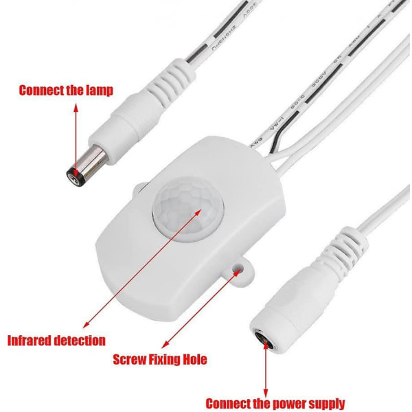 4a Dc 5-24v Mini Pir Infraröd Rörelsedetektor Switch Flexibel Led Ljus St