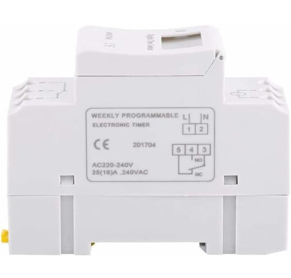 Ukentlig Programmerbar LCD Digital Timer med 16 På/Av-Programmer, 220V Tidsbryter