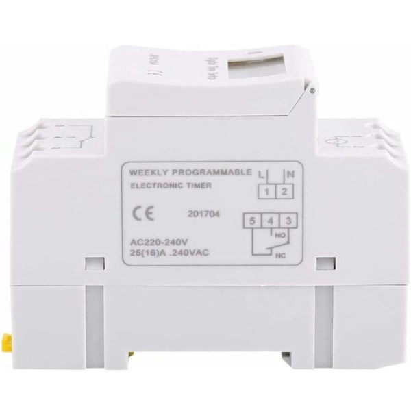 Veckovis Programmerbar LCD Digital Timer med 16 På/Av-program, 220V Tidbrytare