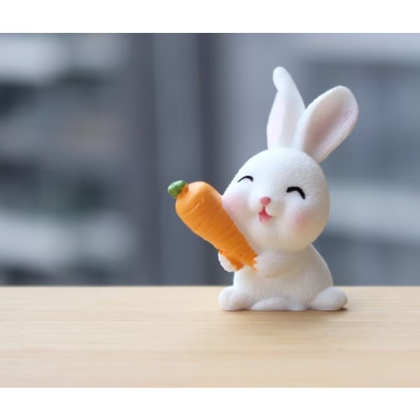 7 kpl Rabbit Miniature Figuurit Porkkana Fairy Garden Mini DIY Orna