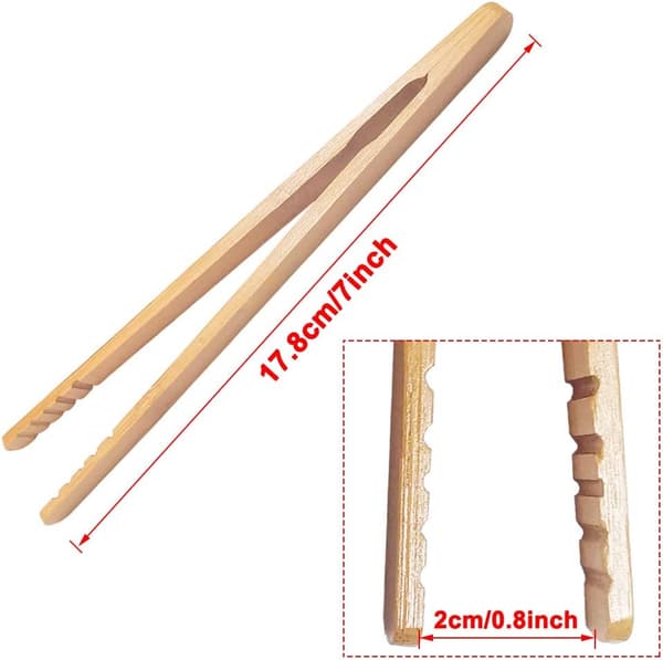 2-pack 7-tums bambukökstänger för rostat bröd, te, bröd, inläggning, matlagning