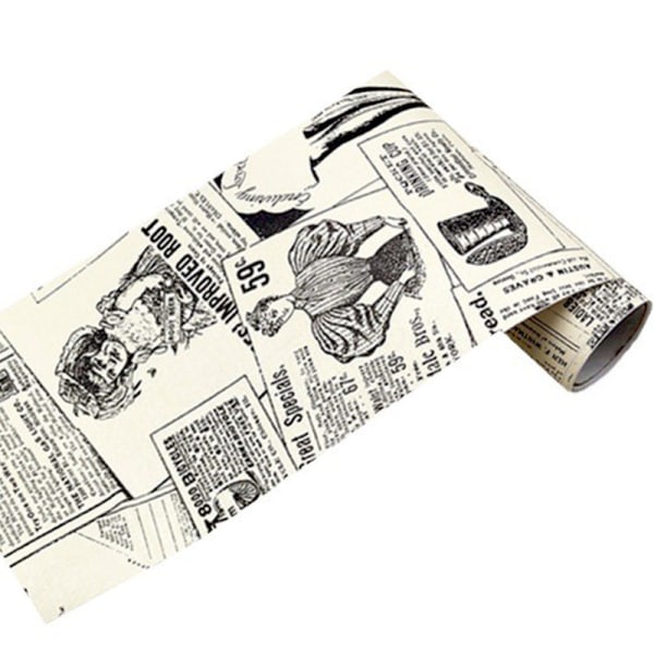 Vintage-seinätapetti, vintage-sanomalehden liimapaperi