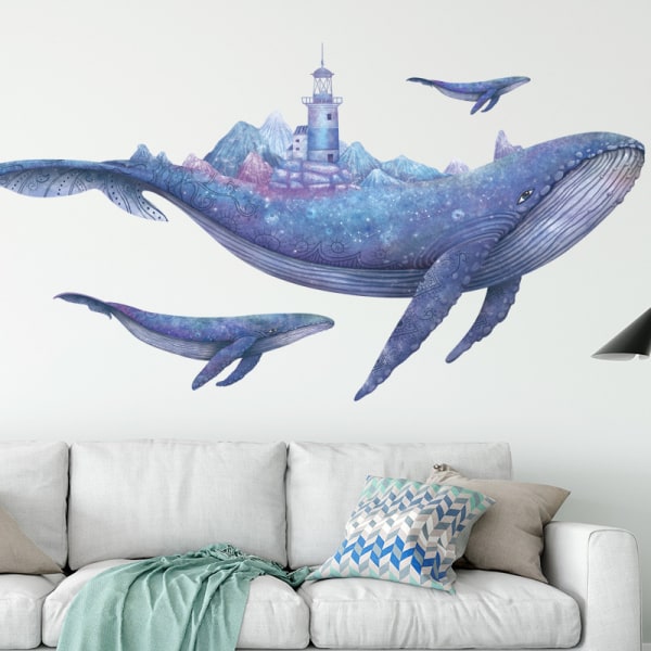 A Set of Whale Wall Stickers Wall Decal Wall Decor for Living Roo