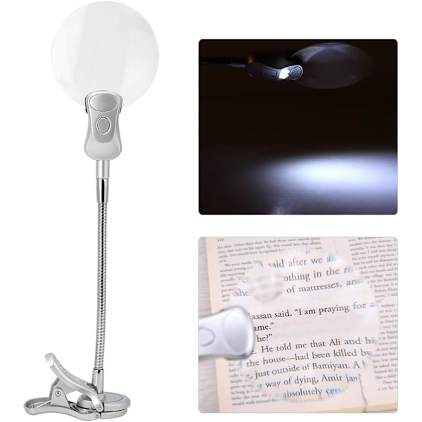 6X LED-suurennuslamppu, pöytäkiinnike, penkki, ruuvipenkki, pöytäkiinnike, suurennuslasi