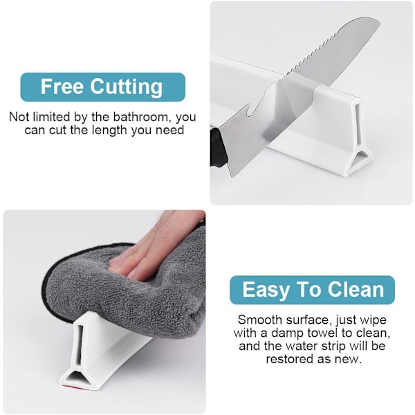 Foldbar Dusjbarriere, 1M Foldbar Dusjbarriere for Våt og Tørr Vannseparasjon og Holder Vann Inne i Terskelen, for Kjøkken og Bad