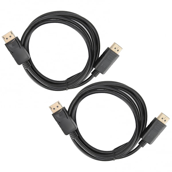 DisplayPort-kabel 1,8 m hann til hann DP-tilkoblingslinje 2 stk adapter