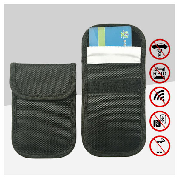 Pakke Anti RFID Signal Faraday Lommepose, Faraday Lommepose Signalblokkering Faraday Lommer Anti RFID Beskyttelse for Nøkkel Fjernkontroll for Bilnøkler P
