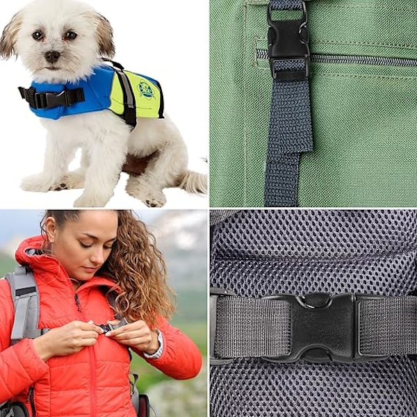 20 st Mini Plastspännen för 10mm Band, 28x15x10mm Snapplås, Klämfästen för Hund- eller Kattkrage, Paracordarmband, Ryggsäcksremmar, Bla