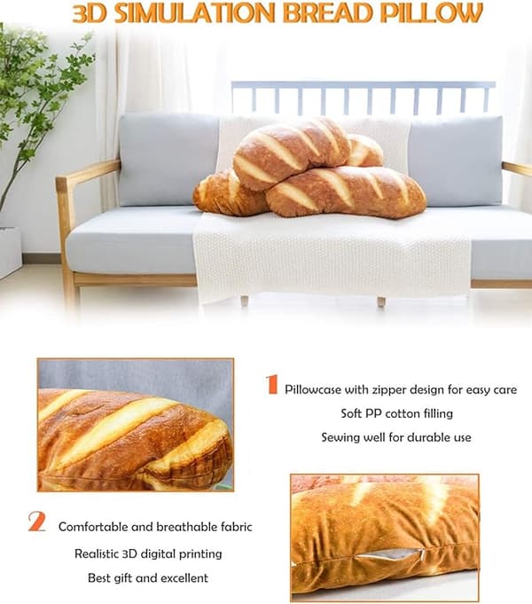 Simuloitu leipämuotoinen tyynytyyny pehmolelu 70 cm
