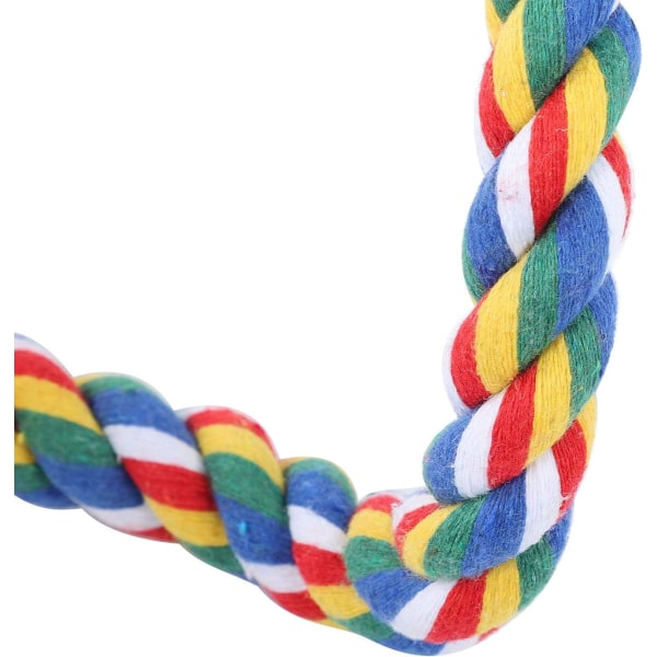 2 stycken fågelrep av bomull i ljusa färger, fågelrep, sittpinnar, handtugg, papegojspiralgungor, stativ för papegojor och fåglar (40 cm)