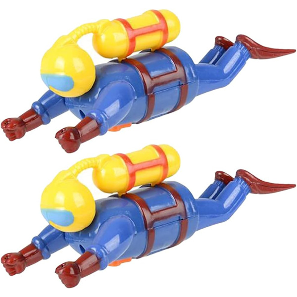 Wind Up Scuba Diver Legetøj til Børn, Sæt med 2, Svømning Vand Legetøj,