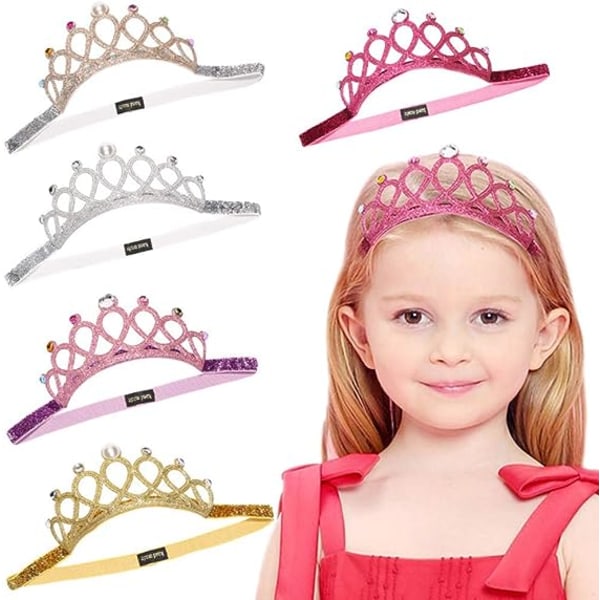 Baby Girl Rhinestone Crown Hovedbånd Toddler Princess Tiara Crown