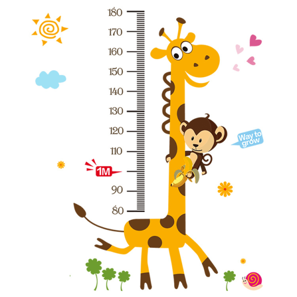 Giraffe Kids Tillväxtdiagram Höjd Mät Hem/barnrum DIY Wall